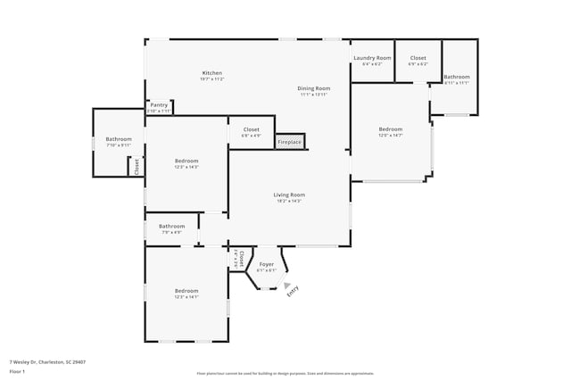 7 Wesley Dr, Charleston, SC 29407 - room layout
