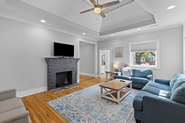 7 Wesley Dr, Charleston, SC 29407 - living area with ceiling fan, recessed lighting, light wood finished floors, a fireplace, and baseboards