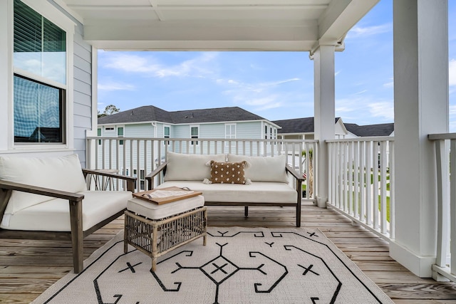 balcony featuring outdoor lounge area