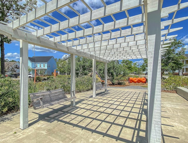 view of patio / terrace featuring a pergola