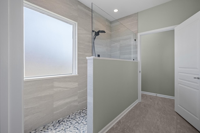 554 Tranquil Waters Way, Summerville, SC 29486 - full bath featuring tile patterned flooring, a walk in shower, and recessed lighting