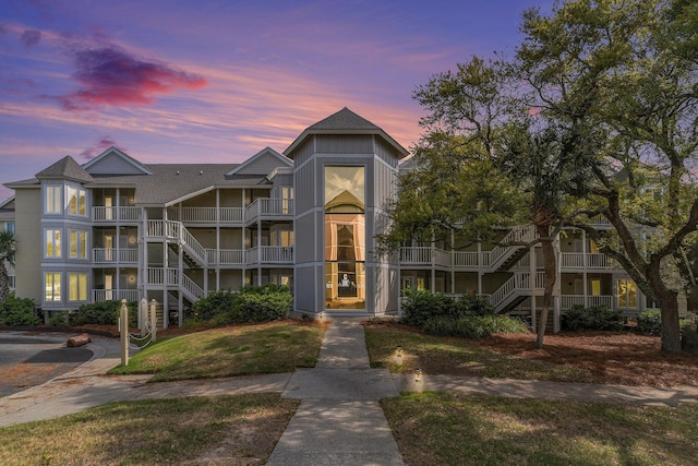 9000 Palmetto Dr Unit 202-C, Isle Of Palms, SC 29451 - property at dusk with stairs