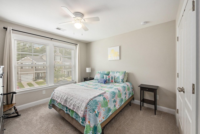 4117 Rigsby Ln, Charleston, SC 29414 - bedroom featuring carpet, a closet, and a ceiling fan