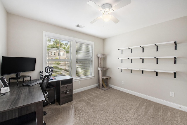 4117 Rigsby Ln, Charleston, SC 29414 - home office featuring light colored carpet, healthy amount of natural light, and a ceiling fan
