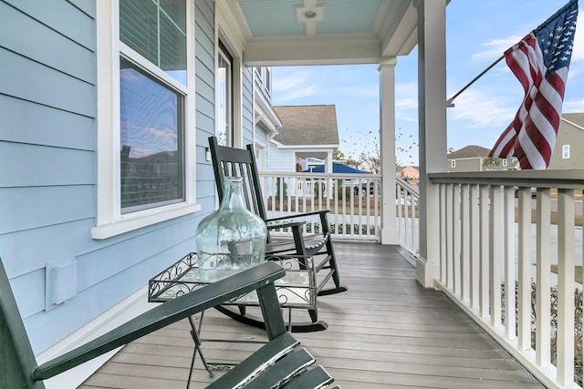 balcony featuring a porch