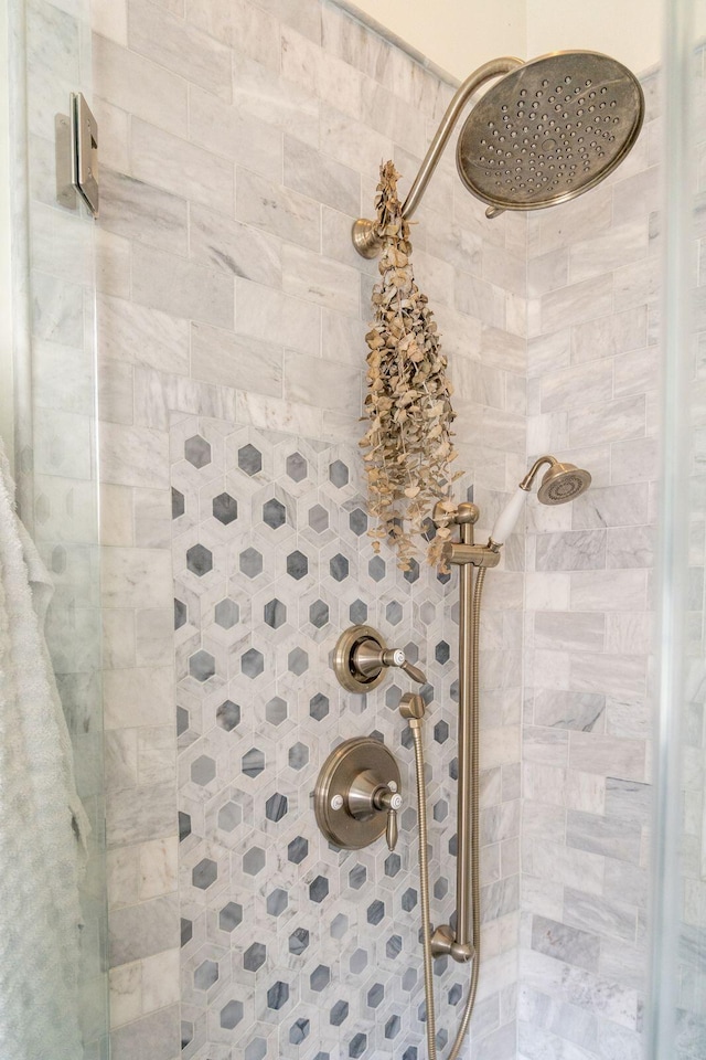 interior details with walk in shower