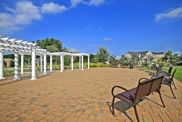 view of community with a pergola