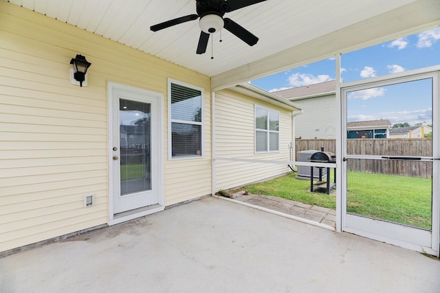 405 Watershed Dr, Goose Creek, SC 29445 - unfurnished sunroom with a ceiling fan