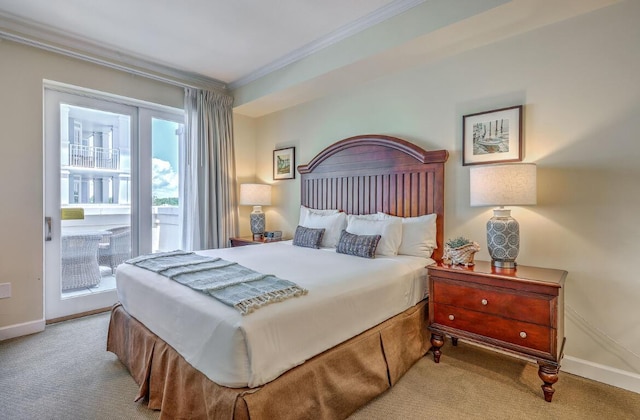 5802 Palmetto Dr Unit B 314, Isle Of Palms, SC 29451 - carpeted bedroom with access to outside, crown molding, and baseboards