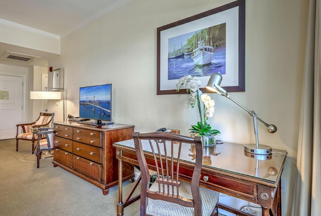 5802 Palmetto Dr Unit B 314, Isle Of Palms, SC 29451 - office area with light colored carpet and ornamental molding