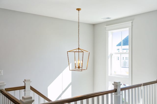 interior details with a notable chandelier