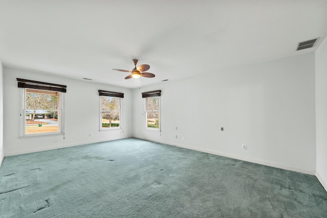 1560 NW Lee Blvd, Orangeburg, SC 29118 - carpeted empty room featuring a ceiling fan, baseboards, and visible vents