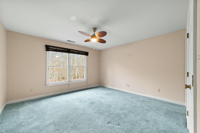 1560 NW Lee Blvd, Orangeburg, SC 29118 - carpeted spare room featuring visible vents, baseboards, and a ceiling fan