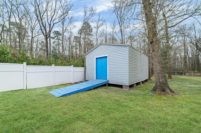 1560 NW Lee Blvd, Orangeburg, SC 29118 - view of shed with a fenced backyard