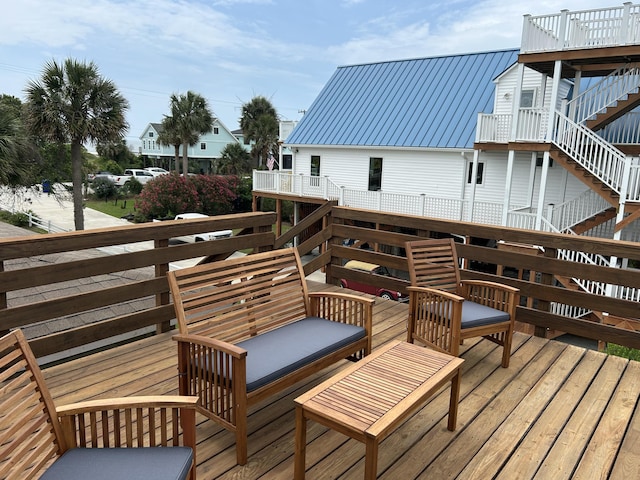 1736 E Ashley Ave, Folly Beach, SC 29439 - wooden deck featuring stairs