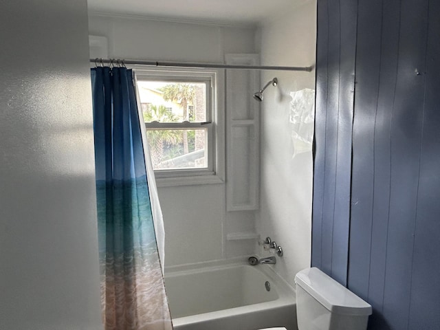 1736 E Ashley Ave, Folly Beach, SC 29439 - full bathroom with shower / tub combo with curtain and toilet