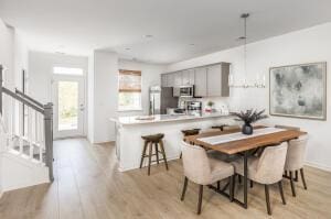 dining area featuring light hardwood / wood-style flooring