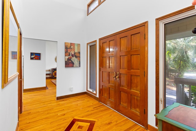 entrance foyer featuring light hardwood / wood-style flooring