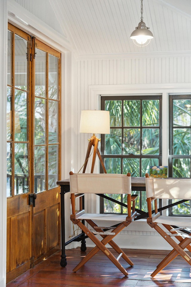 interior space with lofted ceiling