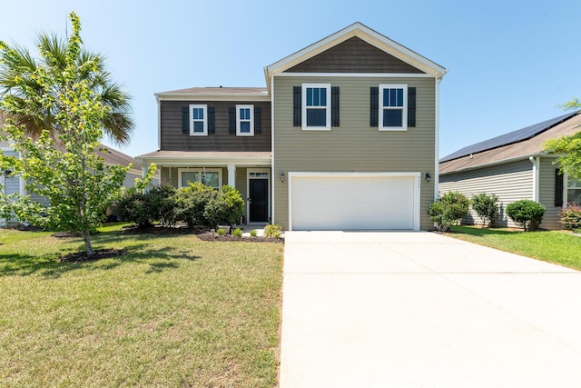 9711 Fanning Basket Ln, Ladson, SC 29456 - view of front facade with a garage, a front lawn, and driveway