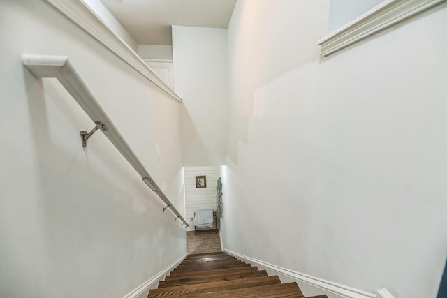 9711 Fanning Basket Ln, Ladson, SC 29456 - stairway featuring wood finished floors and baseboards