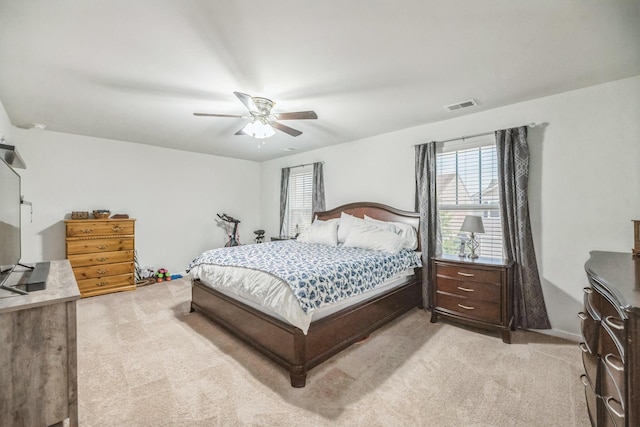 9711 Fanning Basket Ln, Ladson, SC 29456 - bedroom with light colored carpet and ceiling fan