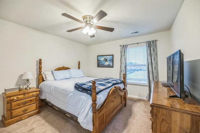 9711 Fanning Basket Ln, Ladson, SC 29456 - bedroom featuring light colored carpet, baseboards, and ceiling fan