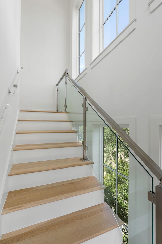 stairs with plenty of natural light