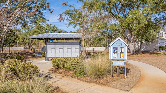 surrounding community featuring a mail area