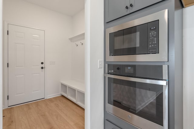 mudroom featuring light hardwood / wood-style floors