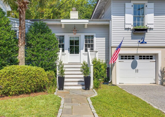 view of front of home with a garage