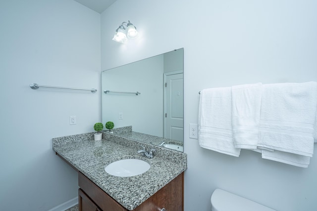half bath with vanity and toilet