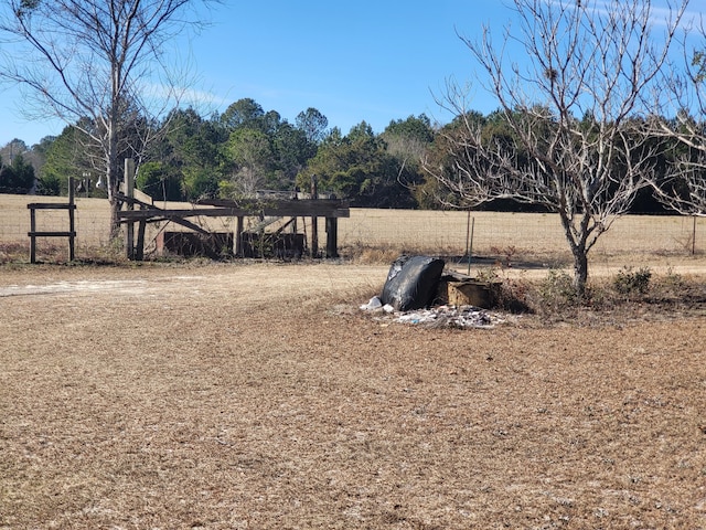 view of yard with a rural view