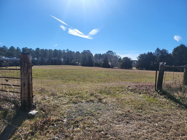 view of yard with a rural view