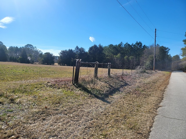 view of street with a rural view