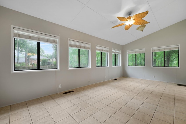 105 Londonderry Rd, Goose Creek, SC 29445 - spare room with ceiling fan, lofted ceiling, and light tile patterned flooring
