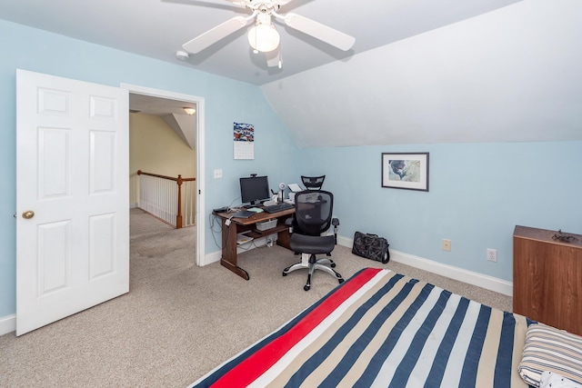 2613 Rivertowne Pkwy, Mount Pleasant, SC 29466 - home office featuring vaulted ceiling, carpet flooring, and baseboards