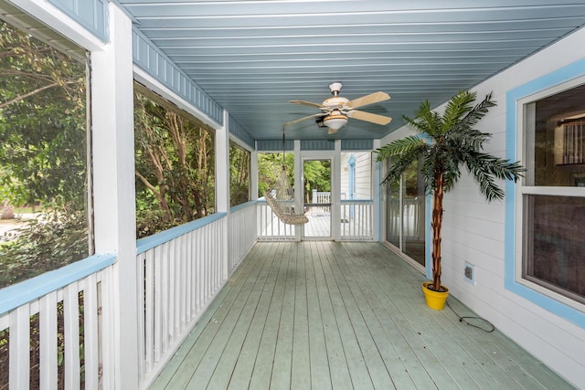2613 Rivertowne Pkwy, Mount Pleasant, SC 29466 - wooden terrace featuring a ceiling fan