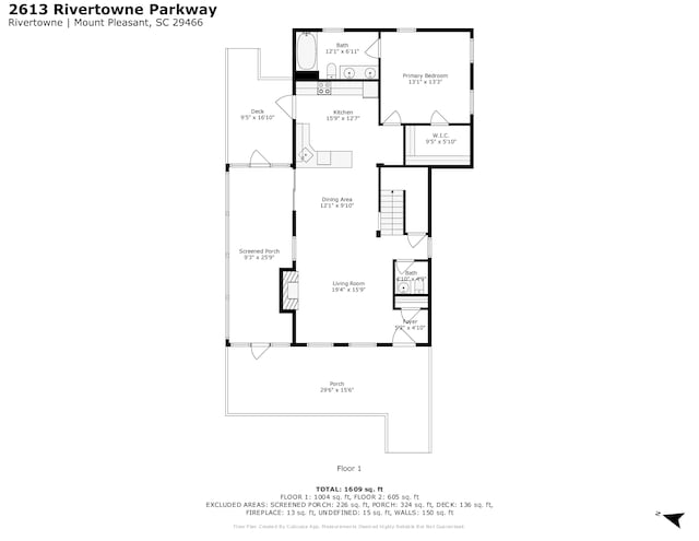 2613 Rivertowne Pkwy, Mount Pleasant, SC 29466 - property floor plan