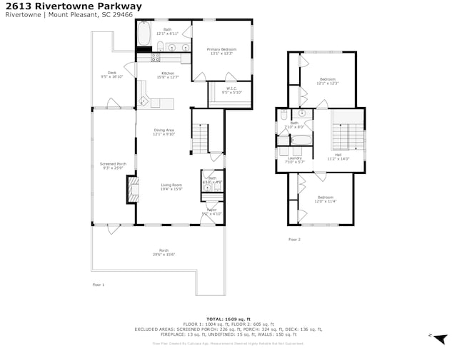2613 Rivertowne Pkwy, Mount Pleasant, SC 29466 - floor plan / room layout