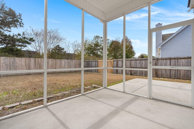 view of unfurnished sunroom