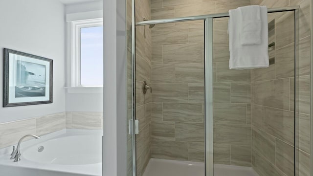 212 Bilge Rd, Ridgeville, SC 29472 - full bathroom with a stall shower, a garden tub, and healthy amount of natural light