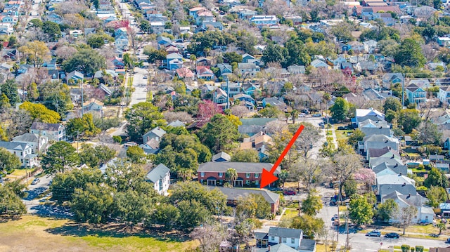 bird's eye view with a residential view