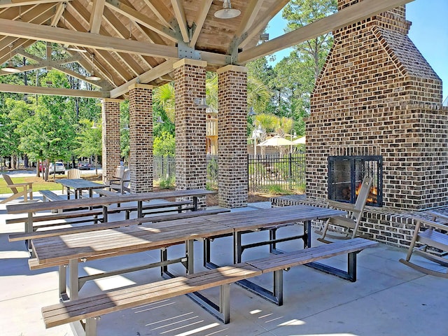 view of patio / terrace with a gazebo and fence