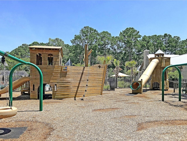 community playground with fence