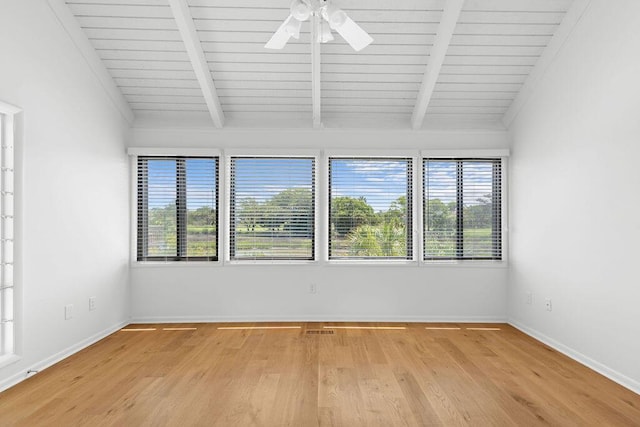 811 Treeloft Trce, Seabrook Island, SC 29455 - spare room with healthy amount of natural light, light wood-style flooring, ceiling fan, and wooden ceiling
