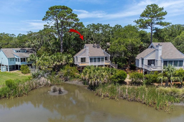 811 Treeloft Trce, Seabrook Island, SC 29455 - aerial view of property and surrounding area with a large body of water and a tree filled landscape