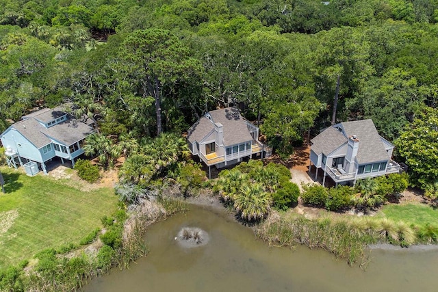 811 Treeloft Trce, Seabrook Island, SC 29455 - view from above of property with a forest and a nearby body of water