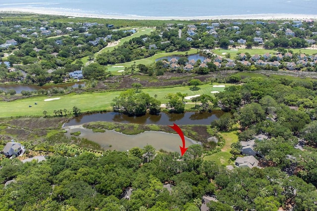 811 Treeloft Trce, Seabrook Island, SC 29455 - aerial view of property and surrounding area with a large body of water, a golf club, and nearby suburban area