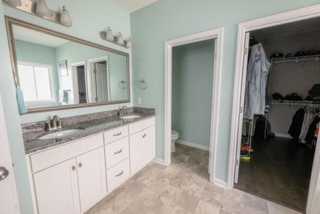 bathroom with toilet and vanity